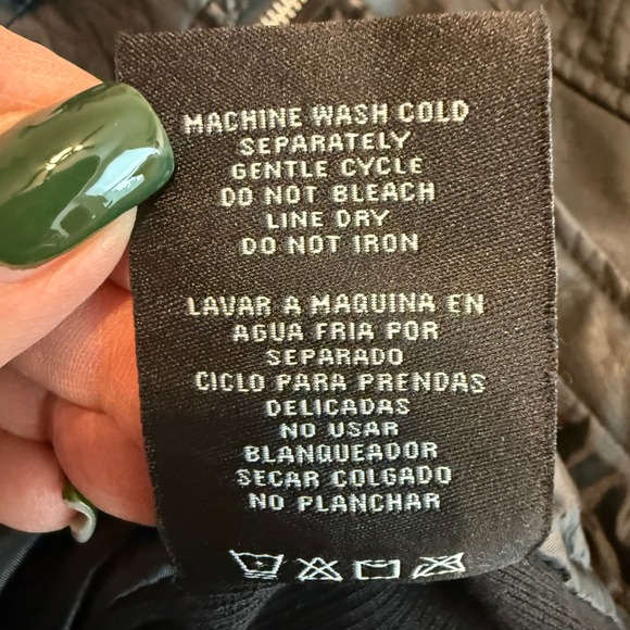 Sebby Collection Black Faux Leather Moto Jacket Quilted Zip Front Women L G - Picture 6 of 10